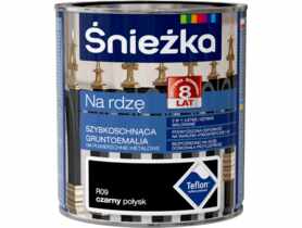 Farba na rdzę czarny 0,65 L polysk ŚNIEŻKA