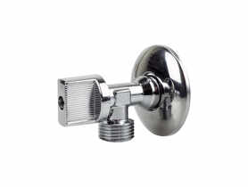 Zawór kulowy kątowy 1/2x3/8 antykamienny z metalowym pokrętłem TECRA