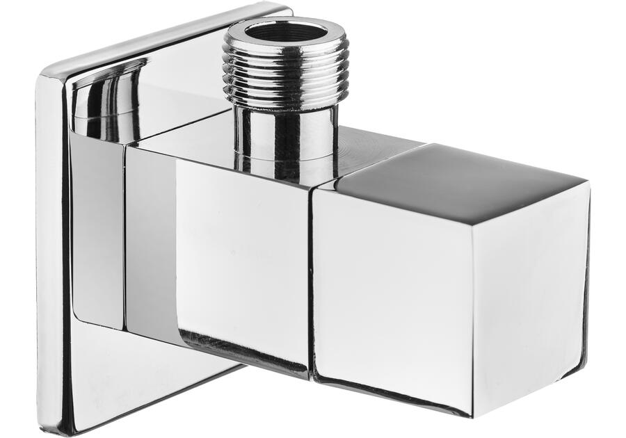 Zawór kątowy z głowicą ceramiczną 1/2 cala - 3/8 cala - kwadratowy chrom DEANTE
