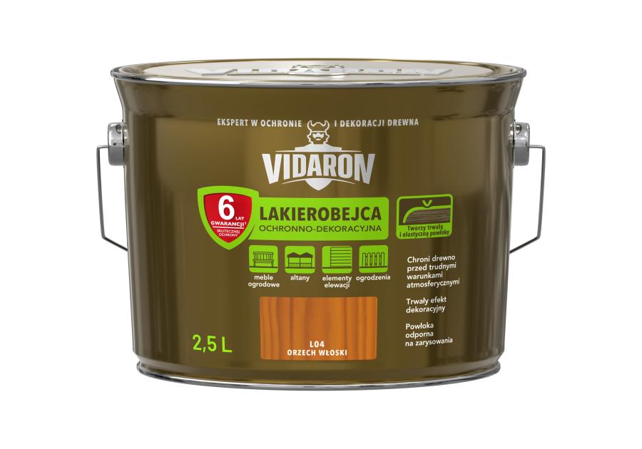 Lakierobejca do drewna orzech włoski 2,5 L VIDARON