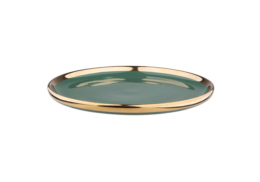 Talerz deserowy 20 cm Aurora Gold zieleń ALTOMDESIGN