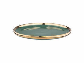 Talerz deserowy 20 cm Aurora Gold zieleń ALTOMDESIGN