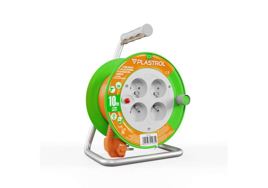 Przedłużacz bębnowy Eco PB-ST/M/10M/3X1/H05VV-F pomarańczowy PLASTROL