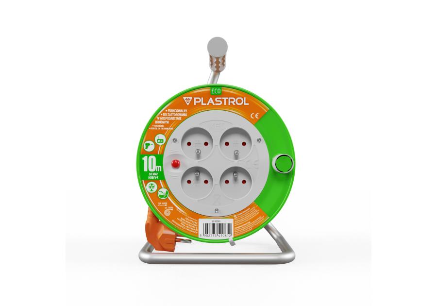 Przedłużacz bębnowy Eco PB-ST/M/10M/3X1/H05VV-F pomarańczowy PLASTROL
