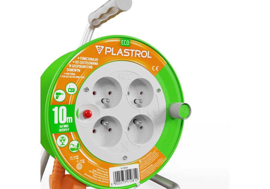 Przedłużacz bębnowy Eco PB-ST/M/10M/3X1/H05VV-F pomarańczowy PLASTROL