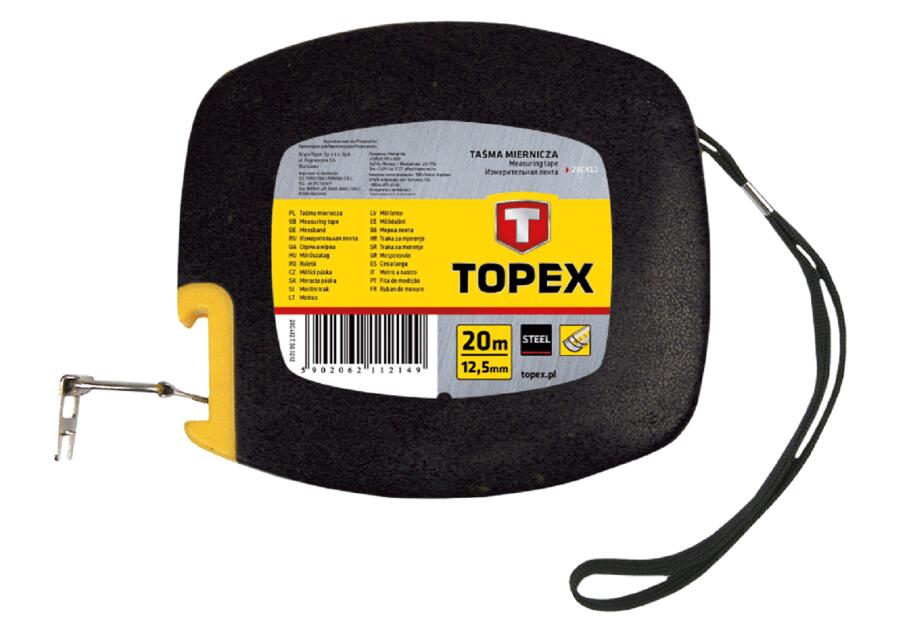Taśma miernicza stalowa 20 m x 12,5 mm TOPEX