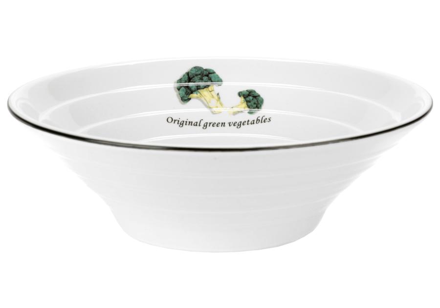 Salaterka Toskania z porcelany New Bone fi 19,5 cm wzór 3 Broccoli DECOR