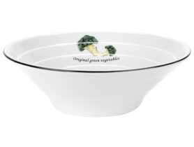 Salaterka Toskania z porcelany New Bone fi 19,5 cm wzór 3 Broccoli DECOR