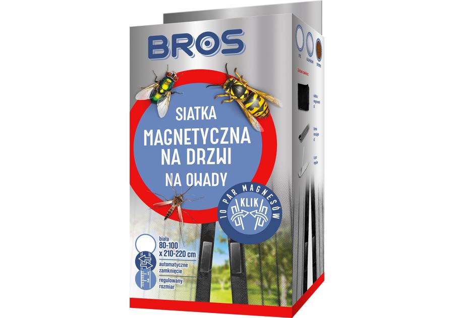 Siatka na drzwi magnetyczna 100x220 cm biała BROS