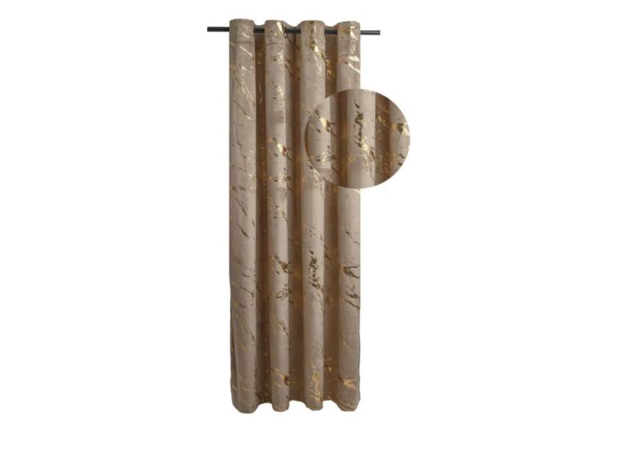 Zasłona welwetowa endless chic beige beżowa 140x270 cm CHIC HOME