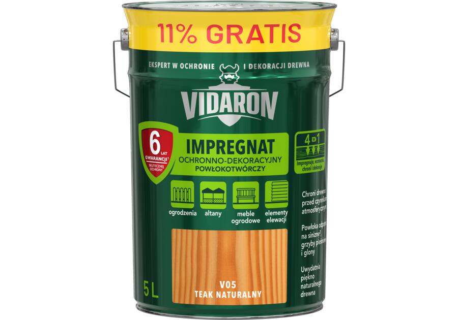 Impregant powłokotwórczy 5 L teak naturalny VIDARON