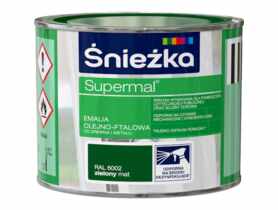 Emalia olejno-ftalowa Supermal do drewna i metalu 0,2 L zielony mat ŚNIEŻKA