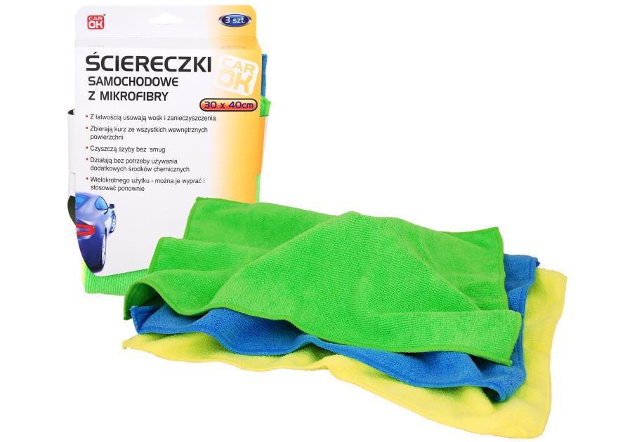 Ścierki samochodowe z mikrofibry 3 szt. CAR OK