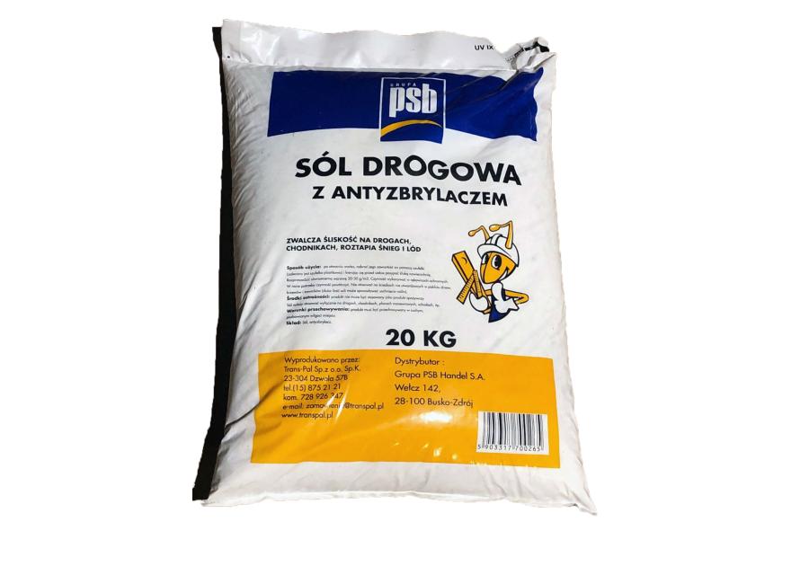 Sól drogowa z antyzbrylaczem 20 kg PSB TRANS-PAL