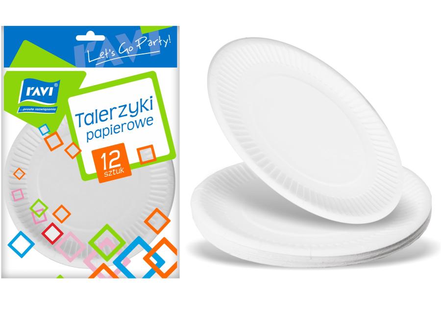 Talerzyki papierowe 18 cm 12 szt RAVI
