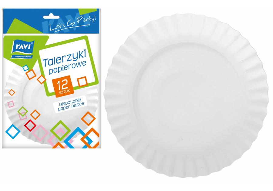 Talerzyki papierowe 18 cm 12 szt RAVI