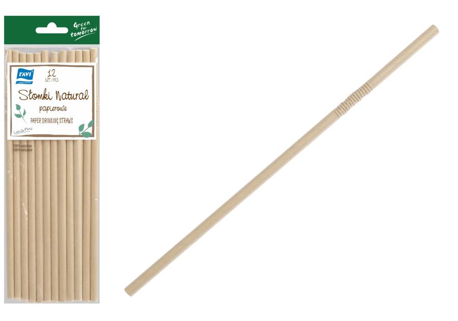 Słomki papierowe łamane 12 sztuk NJB Natural SIMPLE SOLUTIONS