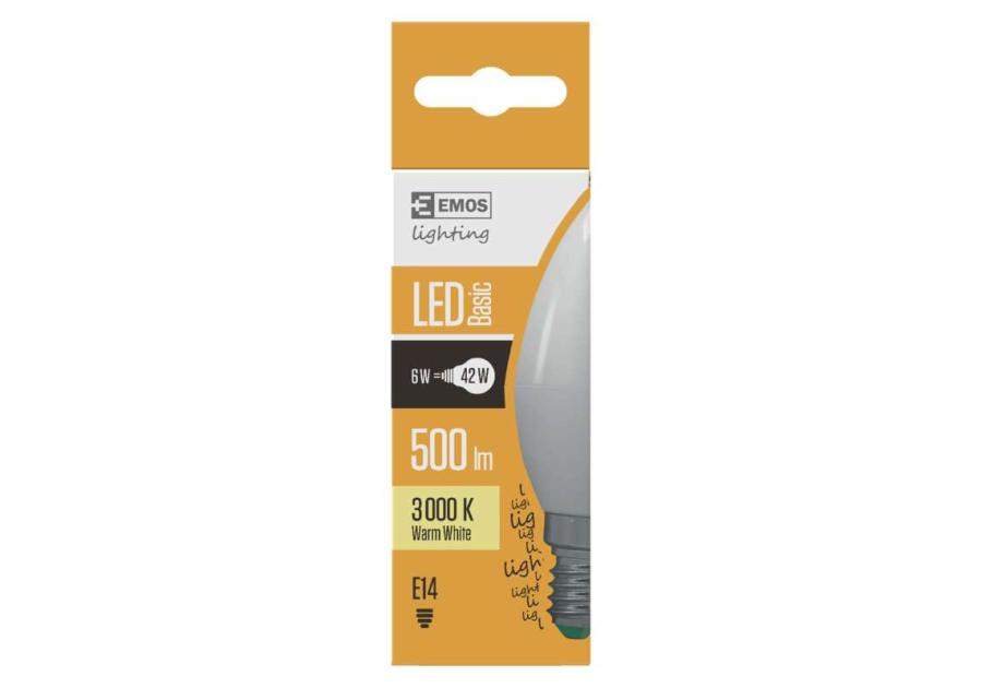Żarówka LED candle 6W E14 ciepła biel EMOS