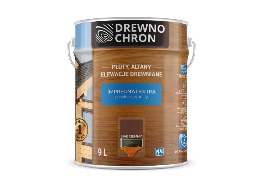 Impregnat do drewna Extra dąb ciemny 9 L DREWNOCHRON