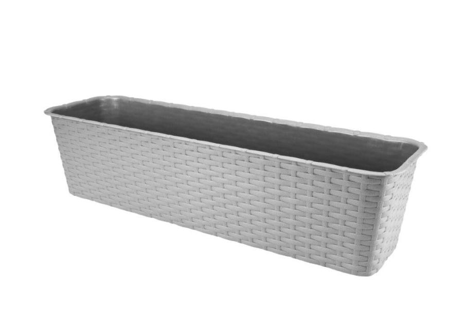 Doniczka balkonowa Rattan 60 cm szara VERDENIA