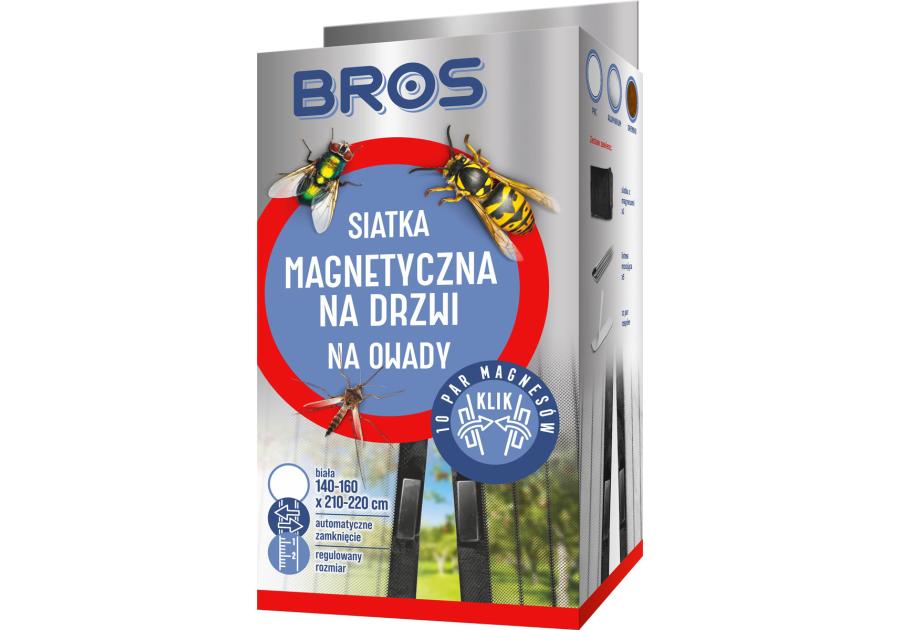 Siatka na drzwi magnetyczna 160x220 biała BROS