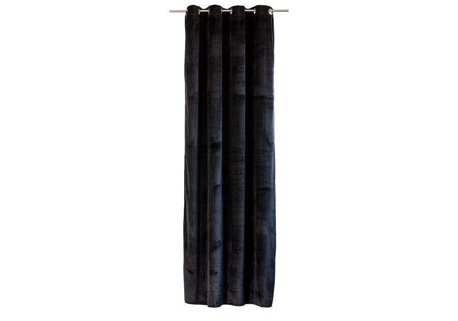 Zasłona welwetowa gładka black chic czarna 140x270 cm CHIC HOME