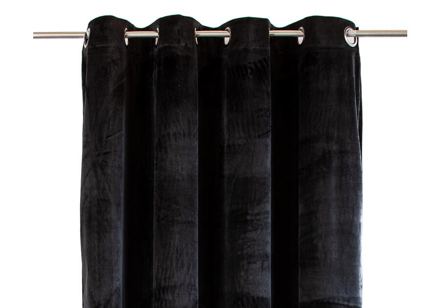 Zasłona welwetowa gładka black chic czarna 140x270 cm CHIC HOME