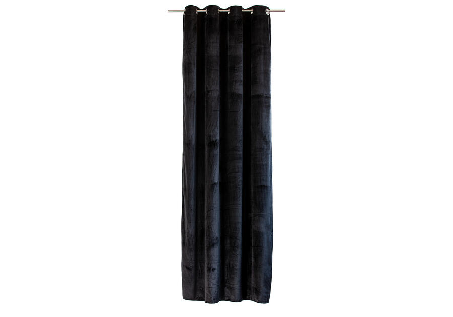 Zasłona welwetowa gładka black chic czarna 140x270 cm CHIC HOME