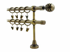 Karnisz podwójny Hefajstos Plus 16 mm - 240 cm modern złoto KARWEL
