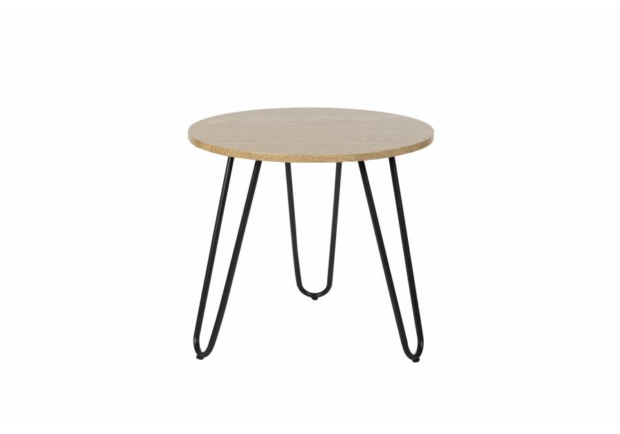 Stolik kawowy loft Ikar 50x45 cm dąb-metal czarny TS INTERIOR