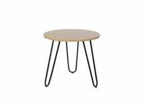 Stolik kawowy loft Ikar 50x45 cm dąb-metal czarny TS INTERIOR