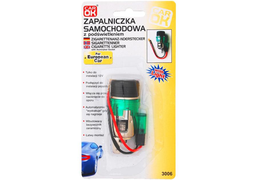 Zapalniczka samochodowa z podświetlaniem CAR OK