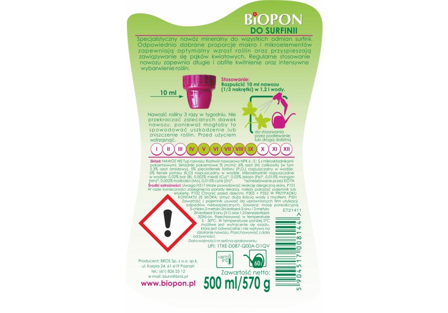 Nawóz do surfinii 0,5 L BIOPON