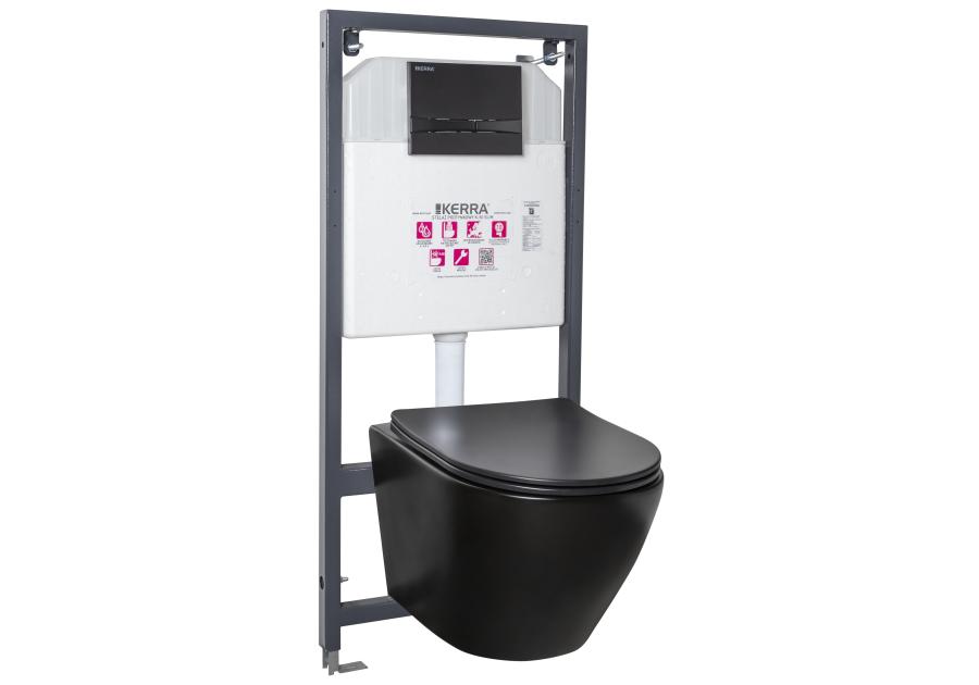 Zestaw podtynkowy WC Delos BLM Adriatic black komplet KERRA