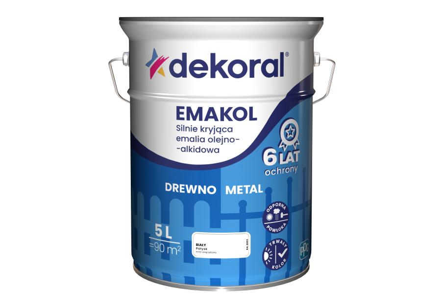 Emalia ftalowa Emakol Strong biały 5 L DEKORAL