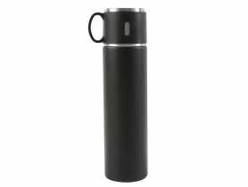 Termos z zakrętką w kształcie filiżanki 580 ml czarny ALTOMDESIGN