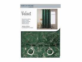 Zasłona Velvet Lightning butelkowa zieleń 140x270 cm AMELIAHOME