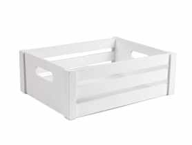 Skrzynka drewniana dekoracyjna 36,5x27,5x13,5 cm biała TIN TOURS