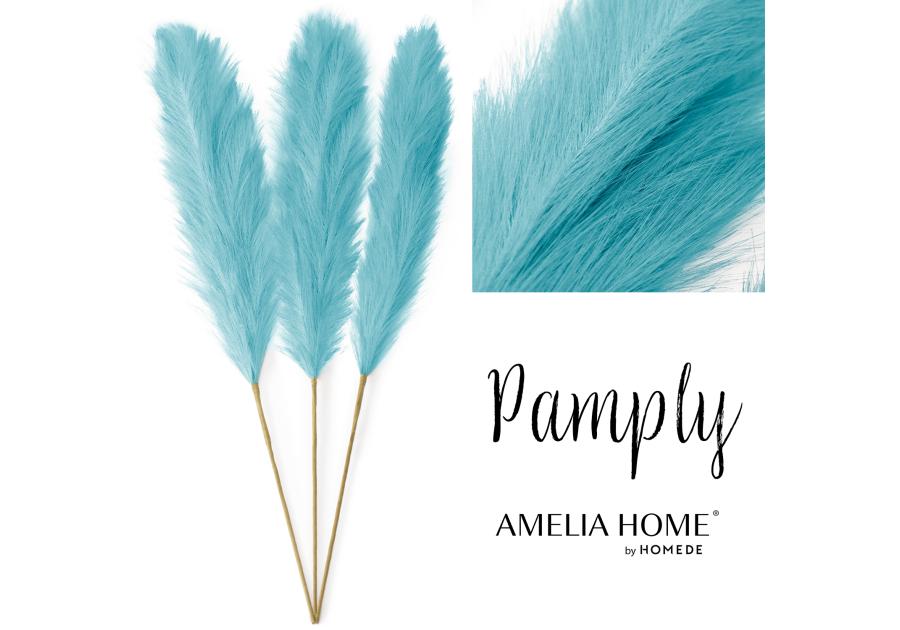 Zestaw sztucznych pampasów Pamply 3 szt. -110 cm błękitny AMELIAHOME