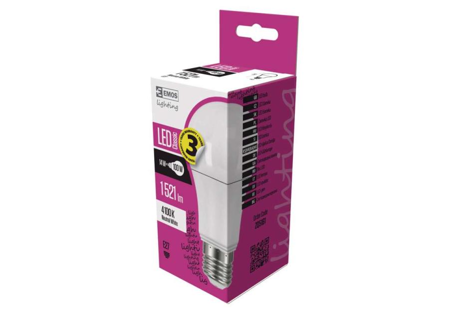 Żarówka LED Classic A60 14W E27 neutralna biel EMOS