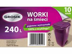 Worki na śmieci LD 240 L - 10 szt. GROSIK