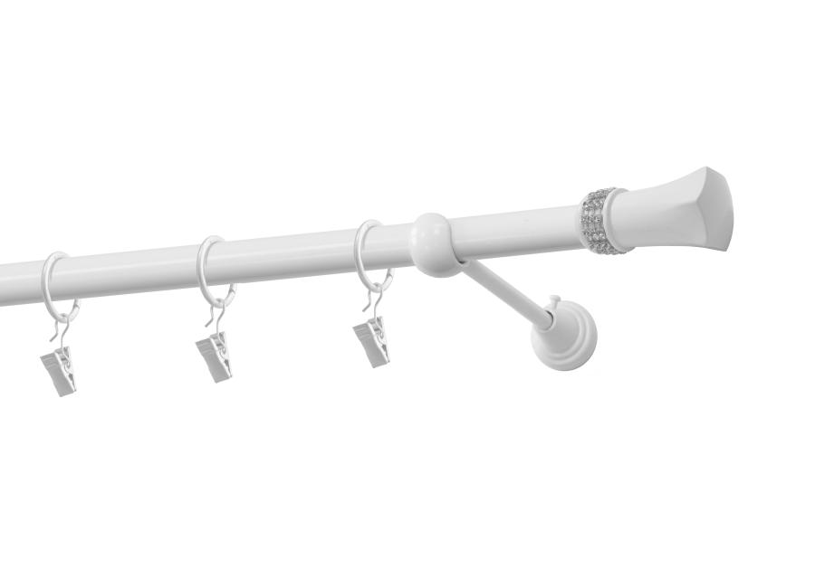 Karnisz pojedynczy 19 mm Diament biały 160 cm GARDINIA