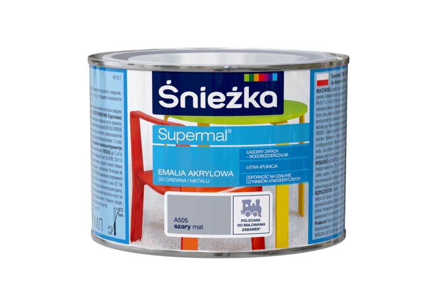 Emalia akrylowa Supermal szary mat 0,4 L ŚNIEŻKA