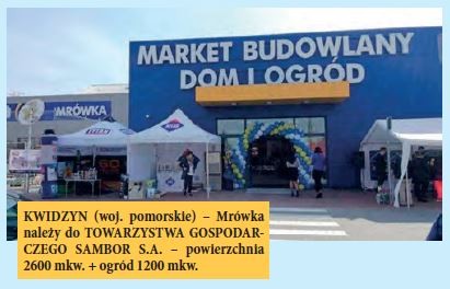 KWIDZYN (woj. pomorskie) – Mrówka należy do TOWARZYSTWA GOSPODARCZEGO SAMBOR S.A. – powierzchnia 2600 mkw. + ogród 1200 mkw.