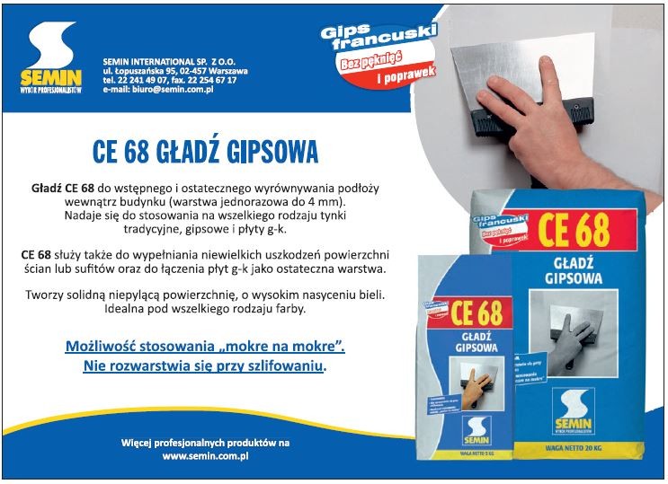 SEMIN - CE 68 Gladź gipsowa