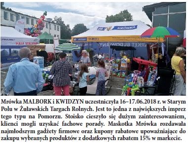 Mrówka MALBORK i KWIDZYN uczestniczyła 16–17.06.2018 r. w Starym Polu w Żuławskich Targach Rolnych.