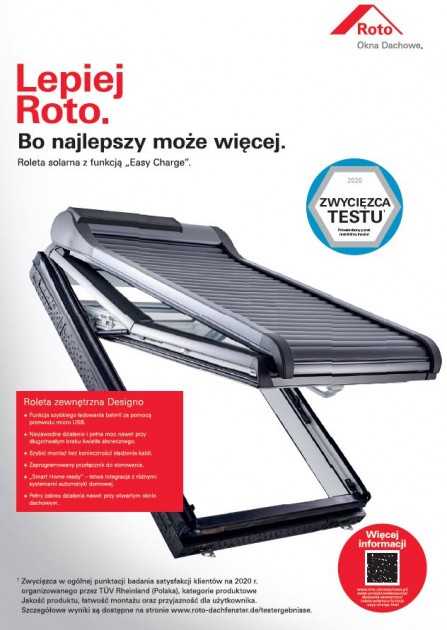 ROTO - Roleta solarna z funkcją "Wasy Charge"