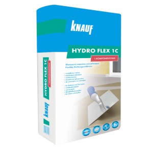 Elastyczna zaprawa uszczelniająca Knauf  Hydroflex 1C jest odporna na mróz i starzenie. 