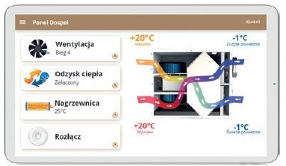 Dotykowy panel sterujący do central wentylacyjnych