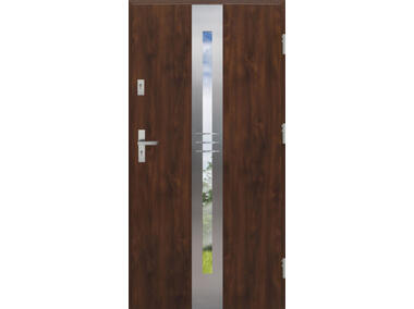 Drzwi zewnętrzne stalowo-drewniane Disting Otello 06 Orzech 90 cm prawe KR CENTER